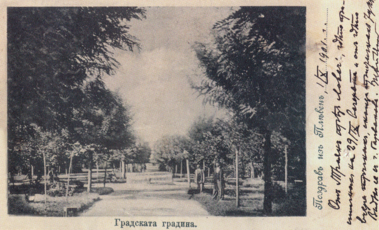 1900г., Плевен. Градската градина. Общ изглед.